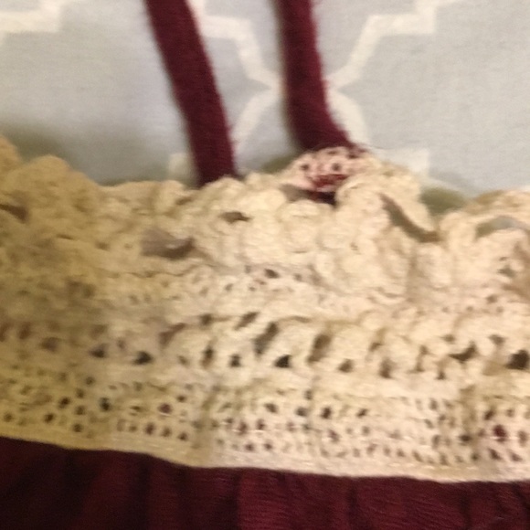 I am selling a maroon and cream color top. - Picture 2 of 2